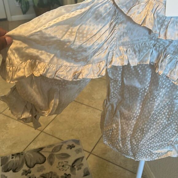 Magali Pascal Size S Puff Sleeve Tiffin Top Ivory Ruffle Coquette Feminine NWT - Picture 10 of 14